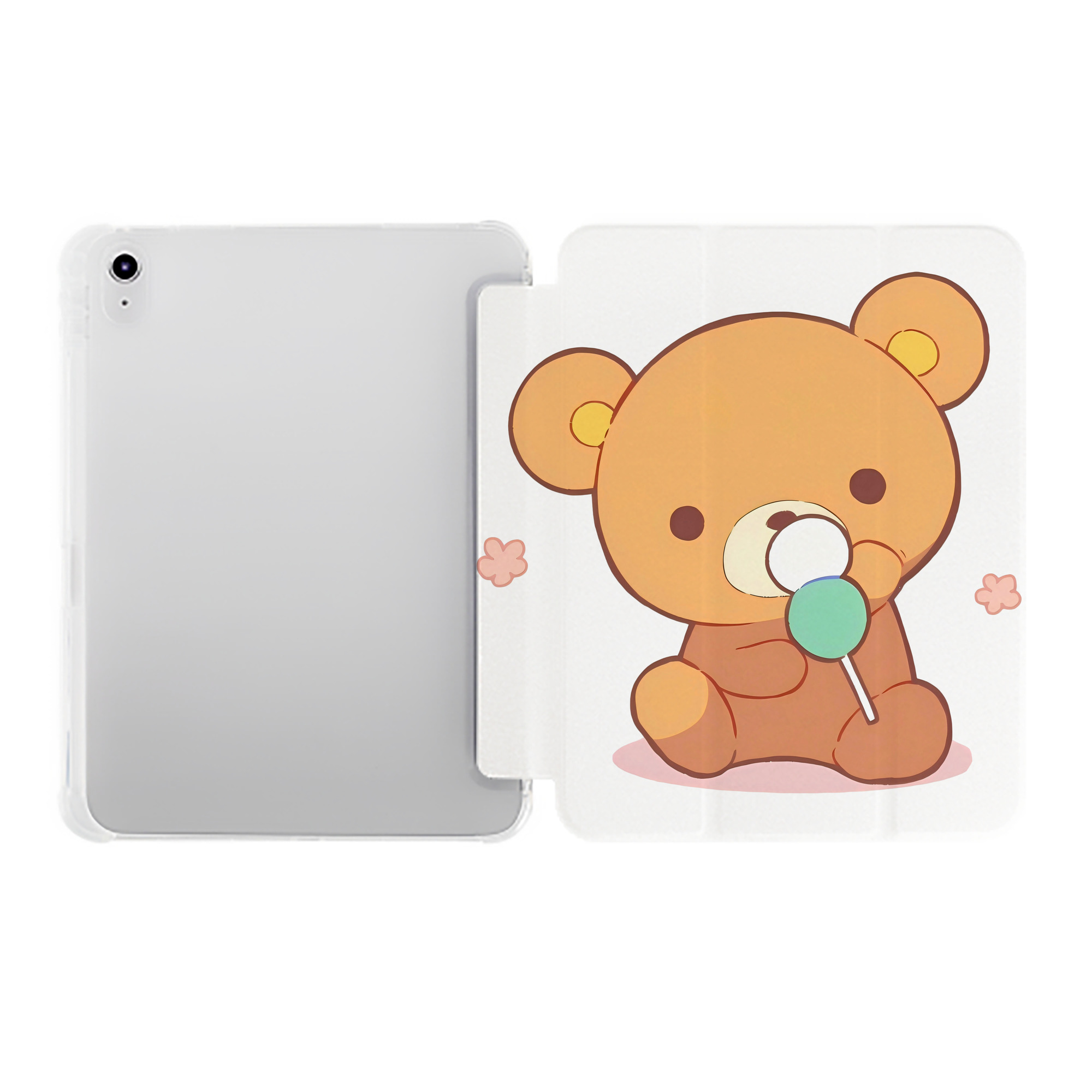 （画像用） リラックマ リラックマ キイロイトリ Rilakkuma Korilakkuma Kiiroitori IPad ケース ペン収納付き 三つ折りスタンド PUレザー×シリコン 対応機種9.5/10.5/10.9インチ
